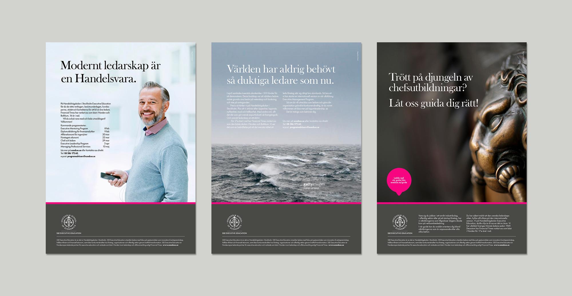 Mockup av annonser för SSE